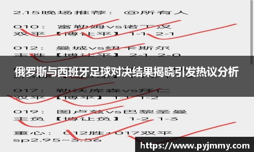 俄罗斯与西班牙足球对决结果揭晓引发热议分析